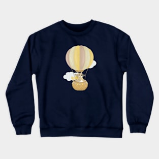 Cat in a hot air balloon Crewneck Sweatshirt